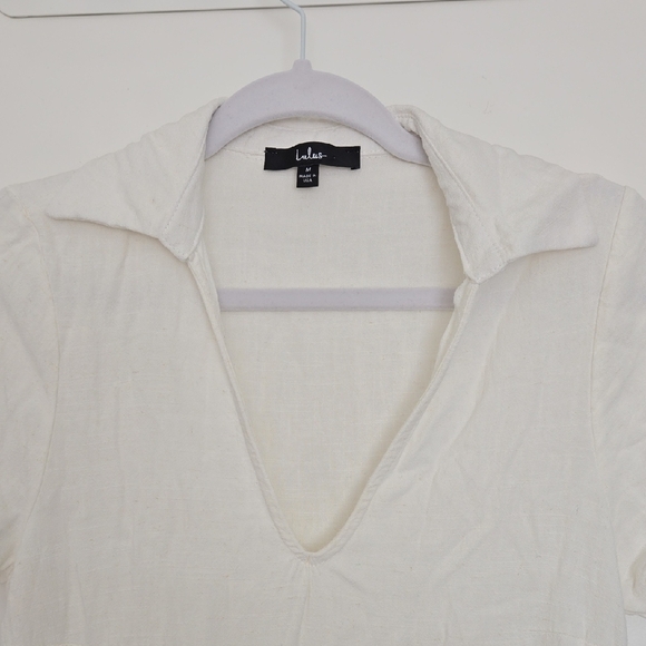 Lulu's Cream Short Sleeve Dress - Picture 3 of 5